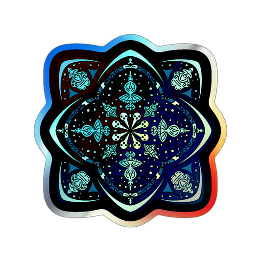 Navy Spirits Mandala Holographic Die-cut Stickers