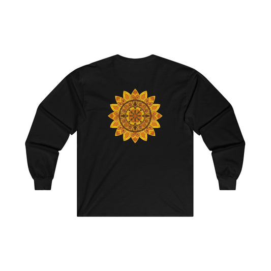 Sunflower Mandala Cotton Long Sleeve Tee