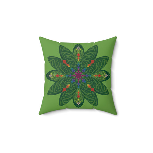 Higher Spirit Mandala Square Pillow