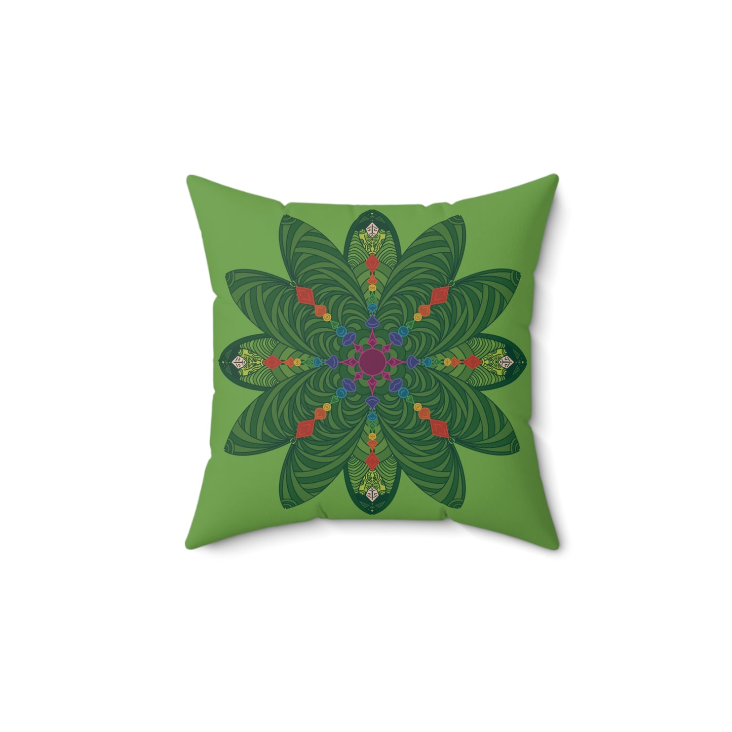 Higher Spirit Mandala Square Pillow