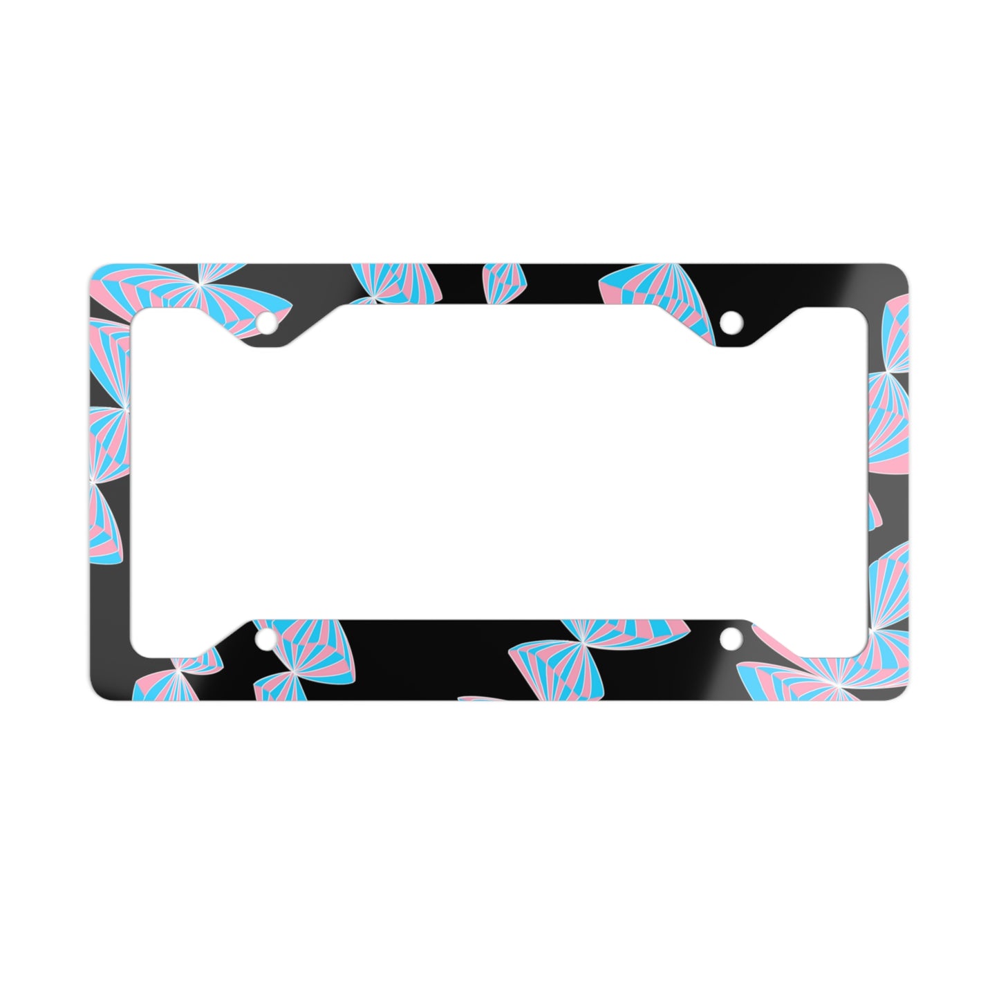 Blue & Pink Balloon Metal License Plate Frame