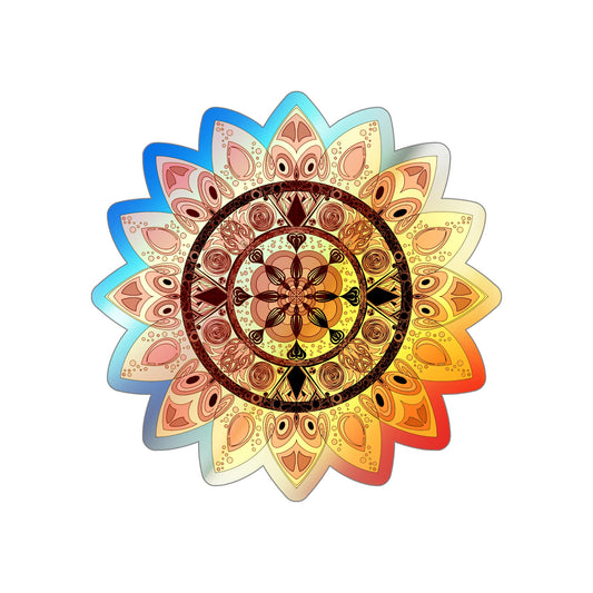 Sunflower Mandala Holographic Die-cut Stickers